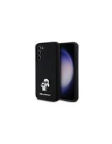 Karl Lagerfeld Silicone Karl&Choupette Metal Pin dėklas Samsung Galaxy S23+ - juodas