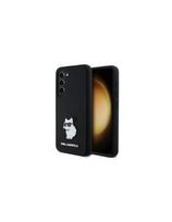 Karl Lagerfeld Silicone Choupette Metal Pin dėklas Samsung Galaxy S23 - juodas