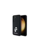 Karl Lagerfeld Silicone Karl&Choupette Metal Pin dėklas Samsung Galaxy S23 - juodas