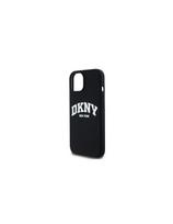 DKNY Liquid Silicone White Printed Logo MagSafe dėklas iPhone 12/12 Pro - juodas