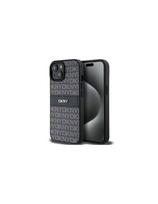 DKNY odinis mono juostinis ir metalinis logotipo dėklas, skirtas iPhone 15 Plus / 14 Plus – juodas