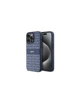 DKNY Leather Mono Stripe & Metal Logo dėklas, skirtas iPhone 15 Pro Max - mėlynas