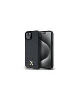 DKNY odinis monogramos raštas metalinis logotipas MagSafe dėklas, skirtas iPhone 15 Plus / 14 Plus - juodas