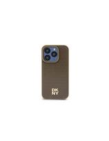 DKNY odinis metalinis logotipas MagSafe dėklas, skirtas iPhone 15 Plus / 14 Plus - rudas