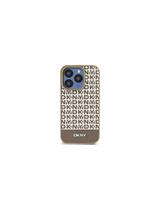 DKNY odinis margintas metalinis logotipas MagSafe dėklas, skirtas iPhone 15/14/13 – rudas