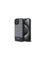DKNY odinis margintas metalinis logotipas MagSafe dėklas, skirtas iPhone 15/14/13 – juodas