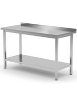 Sieninis maitinimo stalas su briauna ir lentyna 100x70x85 cm - Hendi 812723