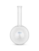 Laboratorinė stiklinė kolba, apvali, plokščiadugnė, 2000 ml