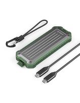 OTPX-G2 M.2 NVMe / SATA SSD USB-C taktinis sustiprintas disko skyrius – pilkai žalia
