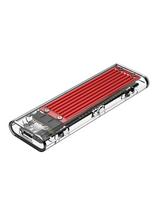 TCM2-C3 M.2 NVME USB-C 10Gb/ s disko dėklas – raudonas/ permatomas