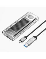 TCM2-G20 M.2 NVME USB-C 3.2 20Gb/ s disko dėklas – sidabrinis skaidrus