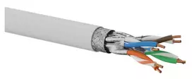 Q-LANTEC S/FTP cat.6A tinklo kabelis, vytos poros, LSOH, Dca 4x2x23 AWG, 10Gb/s, pilkas, 500 m (KIS6ALSOH500DQ)