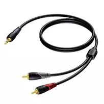 PROCAB CLA711/5 garso kabelis 5 m 3.5mm 2 x RCA Juoda, Pilka, Raudona
