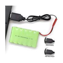 Įkraunama Ni-MH baterija 7.2V 2400mAh AA RC transporto priemonėms | Suderinama su WLtoys K989 | Pridedamas USB laidas, Žalia žalia