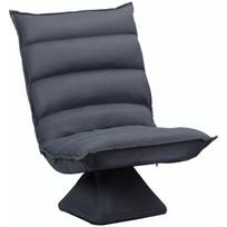 "HOMCOM" atlošiama grindų sofa, grindų kėdė su 360° pasukamu pagrindu, 5 pakopų reguliuojamu atlošu, plienas, tamsiai pilka