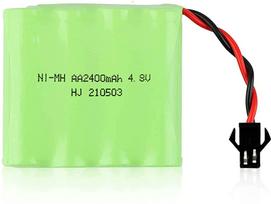 Įkraunama Ni-MH baterija 4.8V 2400mAh | RC automobiliams, roko laipiotojams | Greitas įkrovimas, 18+ minučių veikimo laikas | 55x48x15mm, 84g, žalia žalia