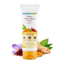 Mamaearth Ubtan Face Wash Turmeric Saffron For Glowing Skin Tan Removal 100ml SLS Paraben Free All Skin Types