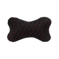 Automobilio sėdynės galvos atramos pagalvė EVAtech 27x16 cm - juoda / raudonos siūlės