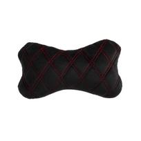 Automobilio sėdynės galvos atramos pagalvė EVAtech 27x16 cm - juoda / raudonos siūlės