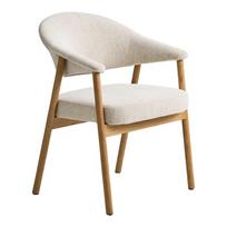 Kreminės spalvos iš ąžuolo masyvo valgomojo kėdžių komplektas su porankiais 2 vnt. Elk – Unique Furniture