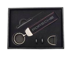 "Porsche" raktų pakabukas "Porsche" logotipas Raudonas švino pakabukas su raktų pakabuku Naujas