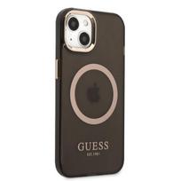 Guess Translucent MagSafe Compatible Case, skirtas iPhone 13, juodas