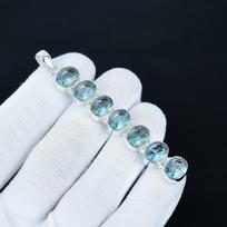 Akvamarino pakabukas, 925 svarų sterlingų sidabro pakabukas, rankų darbo pakabukas, senovinis pakabukas, akvamarino akmens pakabukas, dovanų vakarėliui 3.14" mėlyna