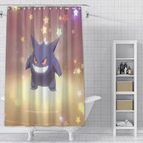 P-Pokémonai G-Gengarai Dušo užuolaida Vandeniui atsparus poliesterio audinys Dažytos vonios užuolaidos Namų vonios kambario dekoras Užuolaida su kabliuku YL90x180cm