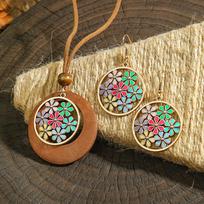 3pcs Vintage Style Drop Earrings for Women 7 Small Flowers Oil Drop Design Pendant Necklace Work Gifts Daily Wear Versatile