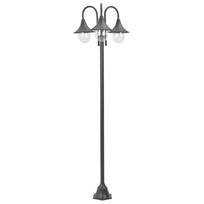 Sodo šviestuvas E27 220cm aliuminis 3 žibintai bronzinis