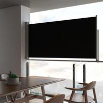 Ištraukiama šoninė kiemo pertvara juodos spalvos 120x300cm