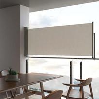 Ištraukiama šoninė kiemo pertvara kreminės spalvos 100x300cm
