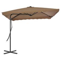 Lauko skėtis nuo saulės su plieniniu stulpu taupe 250x250cm