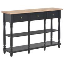 Konsolinis staliukas juodos spalvos 120x30x76 cm MDF