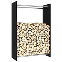 Stovas malkoms juodos spalvos 80x35x120cm stiklas