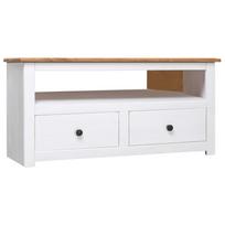 Kampinė TV spintelė Panama balta 93x49x49cm pušies masyvas
