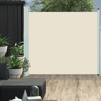 Ištraukiama šoninė kiemo pertvara kreminės spalvos 170x300cm