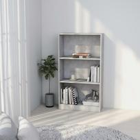 Spintelė knygoms 3 lentynos betono 60x24x109cm mediena