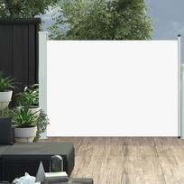Ištraukiama šoninė kiemo pertvara kreminės spalvos 120x500cm