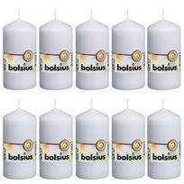 Bolsius Žvakės 10vnt baltos spalvos 120x58mm cilindro formos