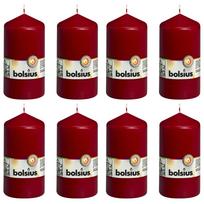 Bolsius Žvakės 8vnt vyno raudonos 130x68mm cilindro formos