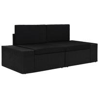 Modulinė dvivietė sofa juodos spalvos poliratanas