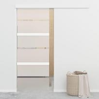 Stumdomos durys su stabdikliais 76x205cm stiklas ir aliuminis