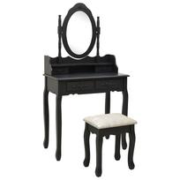 Kosmetinio staliuko rinkinys juodas 75x69x140cm paulovnija