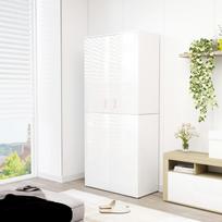 Spintelė batams balta 80x39x178cm apdirbta mediena blizgi