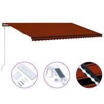 Markizė su vėjo jutikliu ir LED oranžinė ir ruda 600x300cm