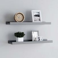 Lentynos nuotraukų rėmeliams 2vnt pilkos 40x9x3cm MDF