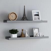 Lentynos nuotraukų rėmeliams 2vnt pilkos 80x9x3cm MDF