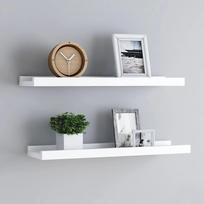 Lentynos nuotraukų rėmeliams 2vnt baltos 60x9x3cm MDF
