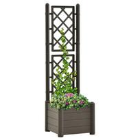 Sodo lovelis su treliažu antracito spalvos 43x43x142cm PP